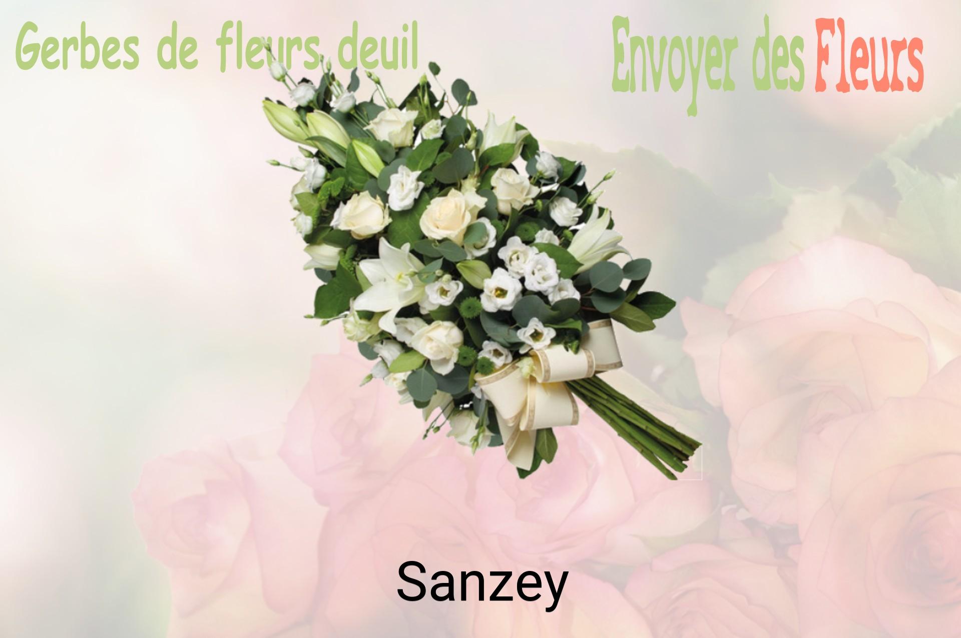 Gerbe de fleurs de deuil livrée à Sanzey